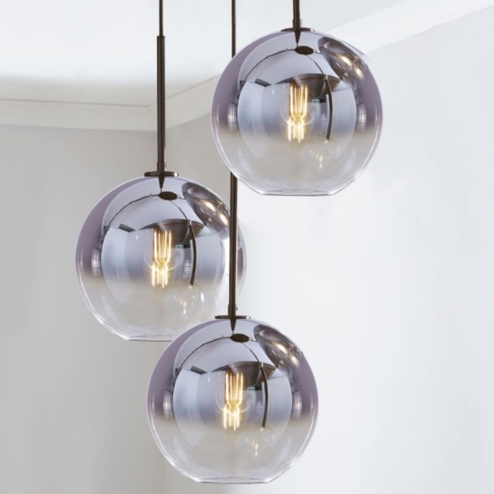 West Elm Polished Nickel 3 Light Chandelier